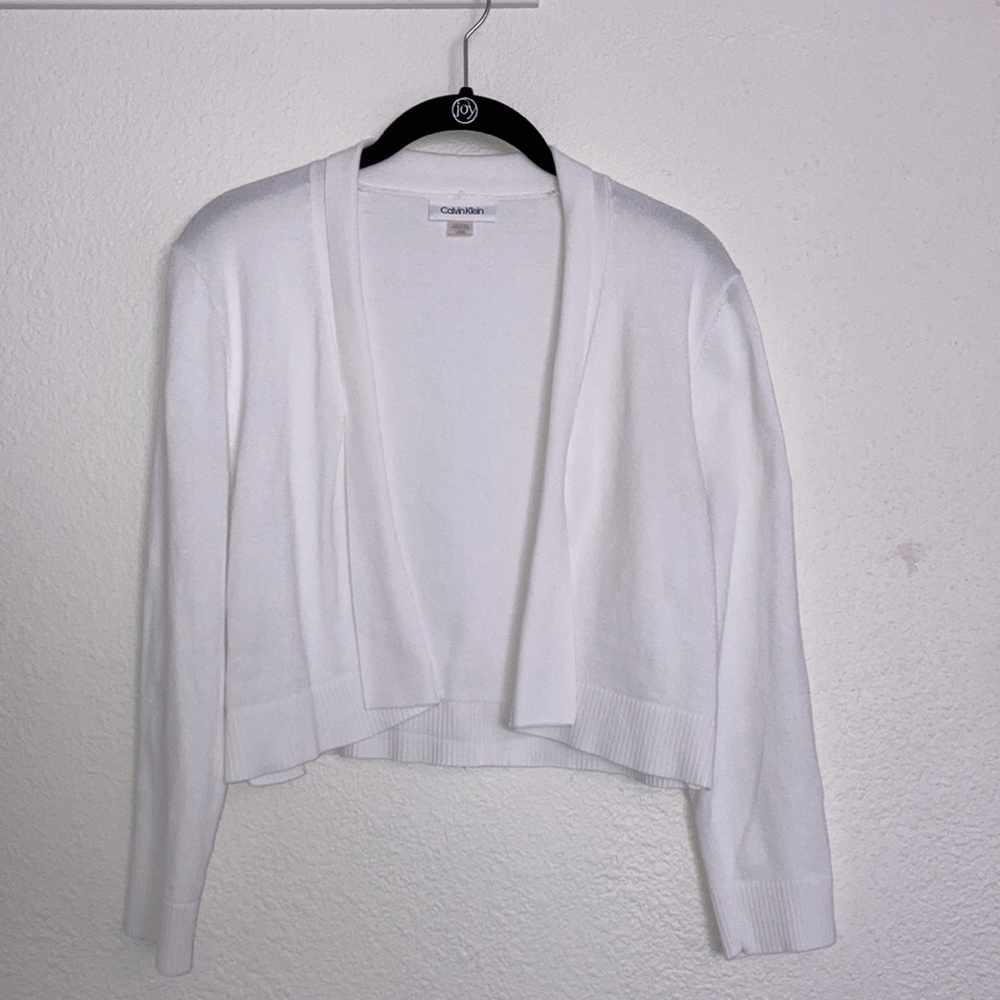 Calvin Klein Cropped Open-Front Cardigan